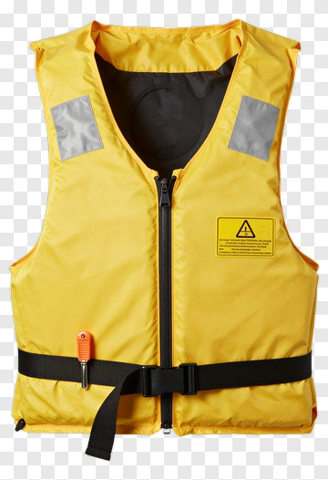 Yellow Life Jacket With Reflective Strips PNG