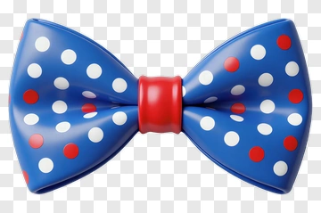 Blue Bow Tie With Polka Dots PNG