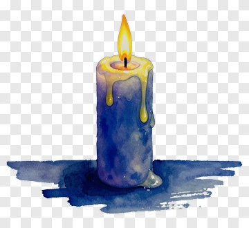 Watercolor Candle With Dripping Wax PNG