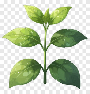 Colorful Green Plant With Leaves PNG