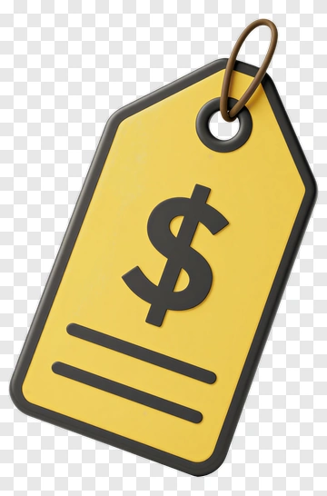 Yellow Price Tag With Dollar Sign PNG