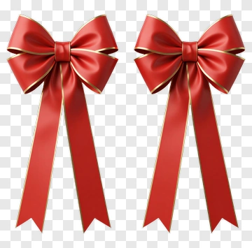 Red Ribbon Bow Pair PNG