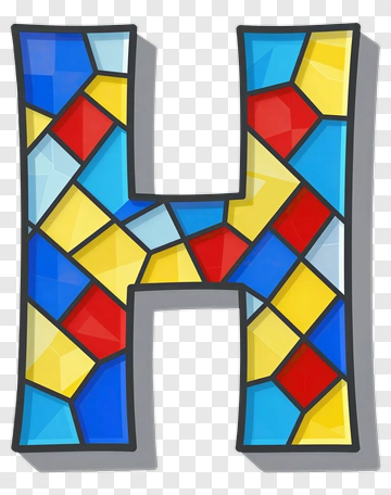 Colorful Stained Glass Letter H PNG