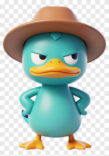Cartoon Duck With A Hat PNG