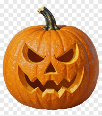 Halloween Pumpkin With Scary Face PNG