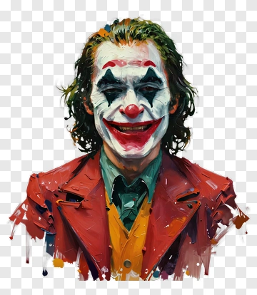 Joker Character In Colorful Style PNG