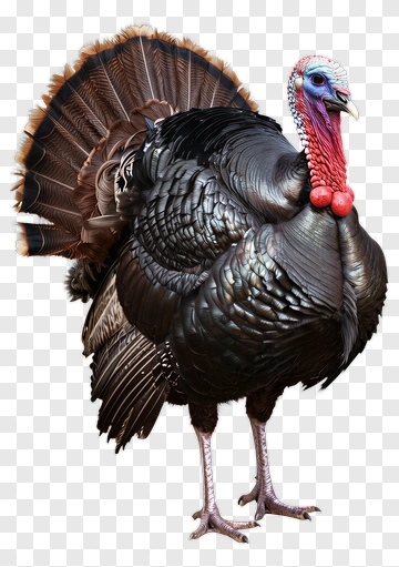 Realistic Turkey With Colorful Feathers PNG