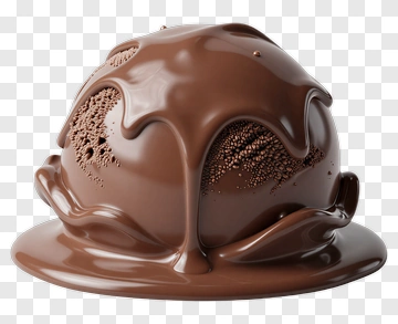 Chocolate Ice Cream Scoop Melting PNG