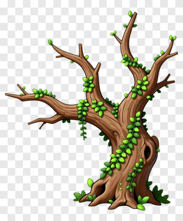 Colorful Tree With Vines PNG