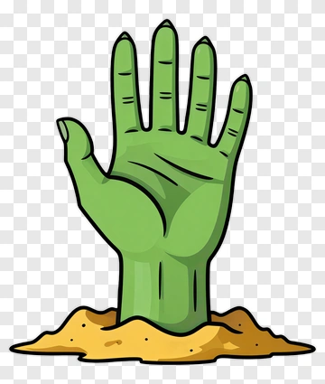 Cartoon Zombie Hand Emerging From The Ground PNG