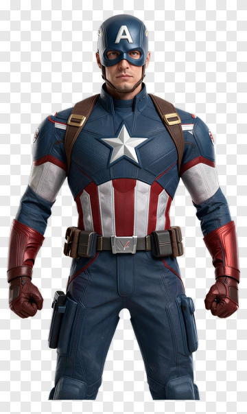 Captain America In A Heroic Pose PNG