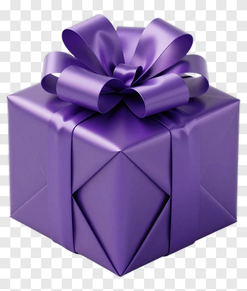 Purple Gift Box With Bow PNG