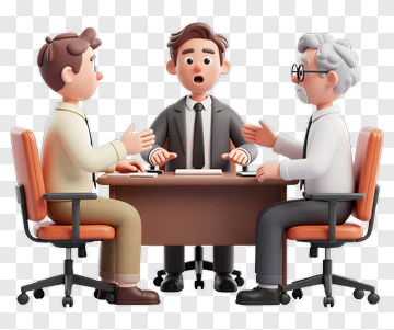 3D Business Team In A Meeting PNG