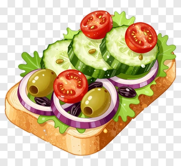 Vegetable Sandwich With Fresh Ingredients PNG