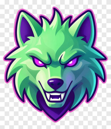 Cartoon Green Wolf Head PNG