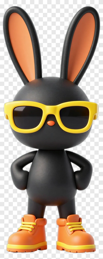 Cartoon Rabbit Wearing Sunglasses PNG