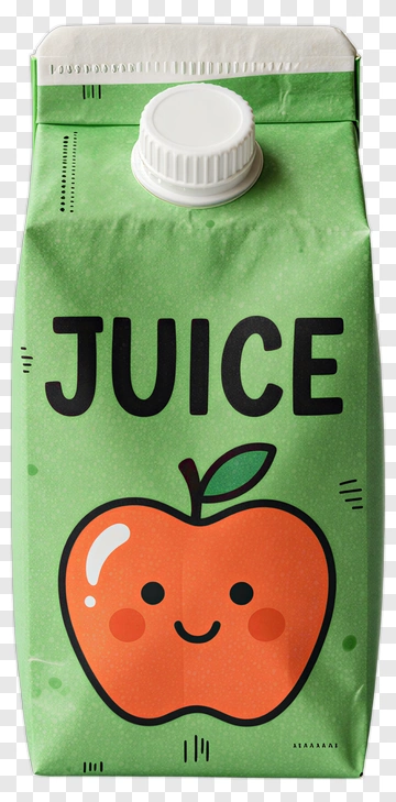 Juice Box With Smiling Apple Design PNG