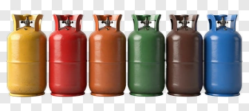 Colorful Gas Cylinder Collection PNG