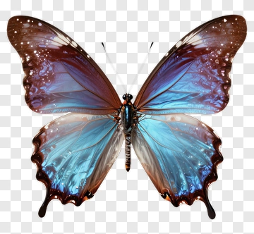 Blue Butterfly With Brown Edges PNG