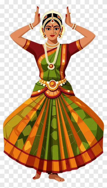 Traditional Indian Dancer Performing PNG