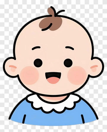 Cartoon Baby With A Happy Expression PNG