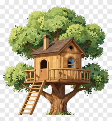 Tree House Surrounded By Greenery PNG