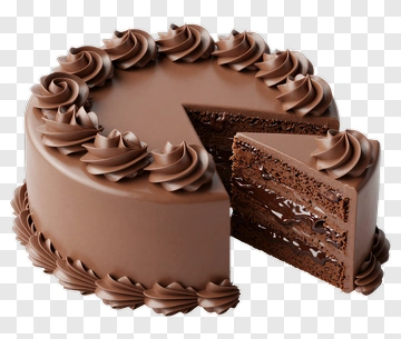 Chocolate Cake With Slice Cut Out PNG