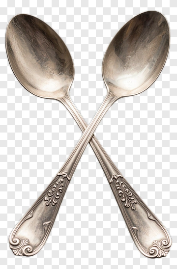 Crossed Silver Spoons PNG