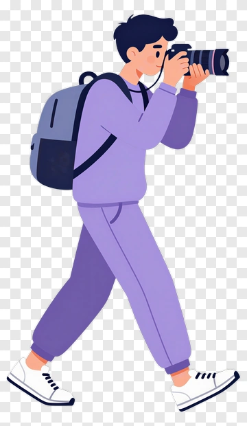 Cartoon Photographer Taking A Picture PNG