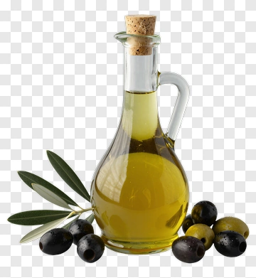 Olive Oil Bottle With Olives And Leaves PNG
