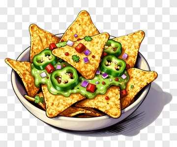 Colorful Nachos With Toppings PNG