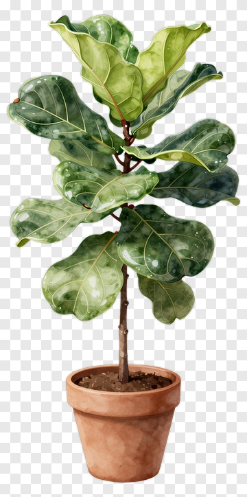 Fiddle Leaf Fig Plant In A Pot PNG