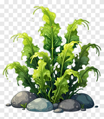 Colorful Seaweed With Rocks PNG
