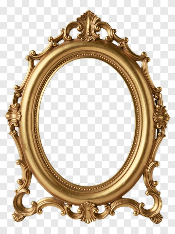 Golden Ornate Picture Frame PNG
