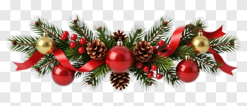 Christmas Decoration With Ornaments And Pine Cones PNG