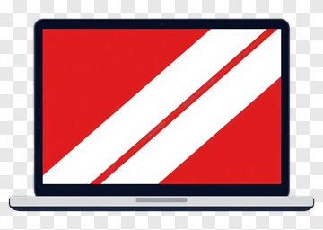 Laptop With Red And White Design PNG