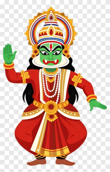 Traditional Indian Dancer In Colorful Costume PNG
