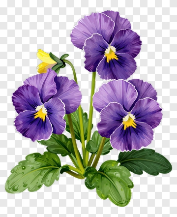 Purple Pansy Flowers PNG