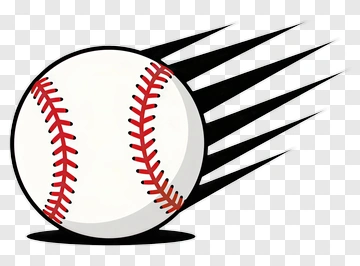 Baseball With Motion Lines PNG