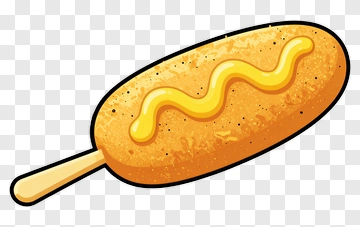 Cartoon Corn Dog With Mustard PNG