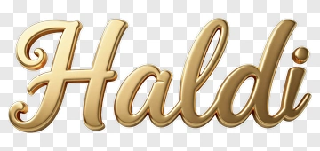 Haldi Text In Gold PNG