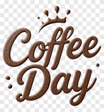 Coffee Day Text Design PNG