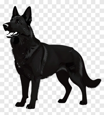 Black German Shepherd Dog PNG