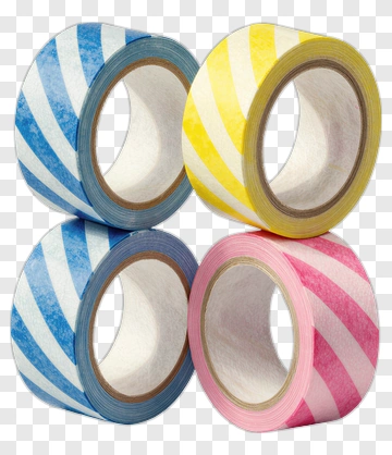 Colorful Striped Washi Tape Rolls PNG