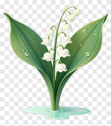 Lily Of The Valley Flower With Green Leaves PNG