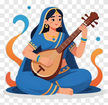 Woman Playing A Musical Instrument PNG