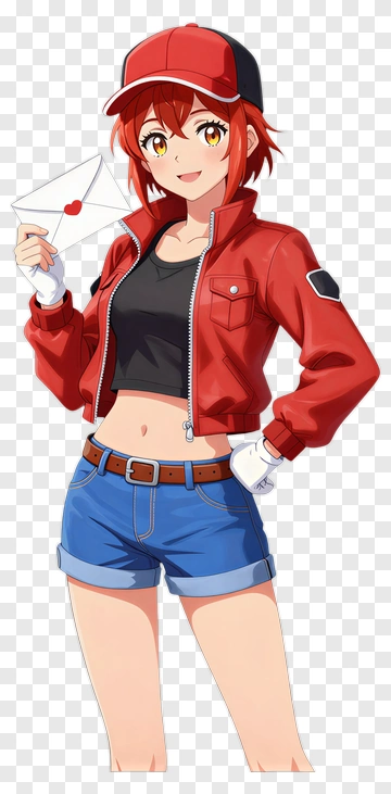 Anime Character Holding A Love Letter PNG