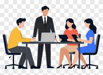 Business Team Collaborating At A Meeting Table PNG