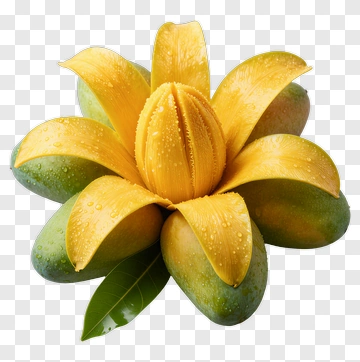 Yellow Flower With Green Leaves PNG