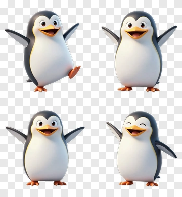Cartoon Penguin Character Posing Happily PNG